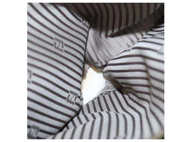 Borsa a mano FENDI Chameleon in pelle 2way Grigio Tono Oro 8BL110 Auth 198625A Marrone - vista 11