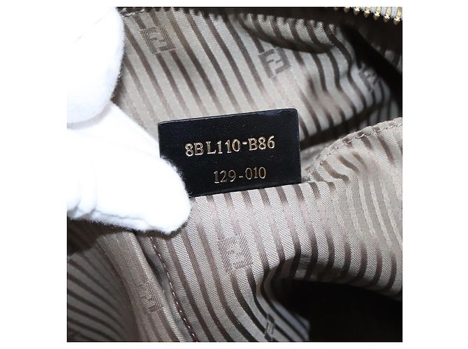 Borsa a mano FENDI Chameleon in pelle 2way Grigio Tono Oro 8BL110 Auth 198625A Marrone - vista 12