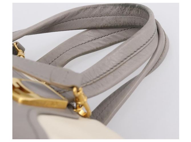 Borsa a mano FENDI Chameleon in pelle 2way Grigio Tono Oro 8BL110 Auth 198625A Marrone - vista 14