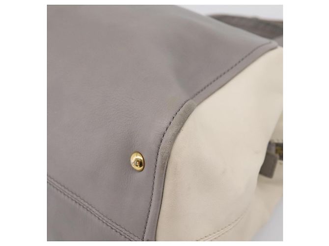 Borsa a mano FENDI Chameleon in pelle 2way Grigio Tono Oro 8BL110 Auth 198625A Marrone - vista 15