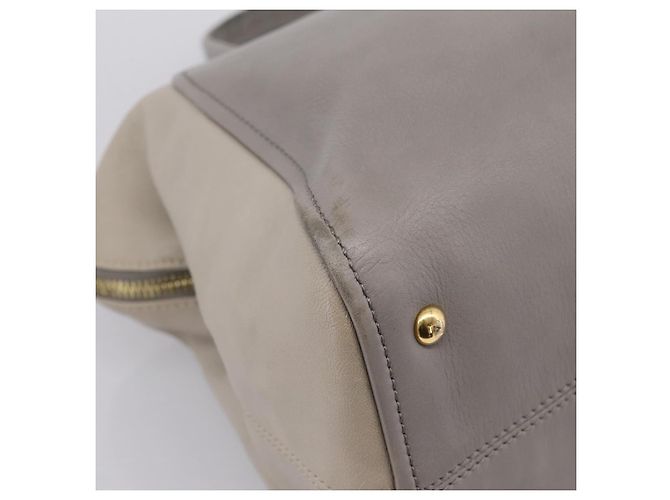 Borsa a mano FENDI Chameleon in pelle 2way Grigio Tono Oro 8BL110 Auth 198625A Marrone - vista 16