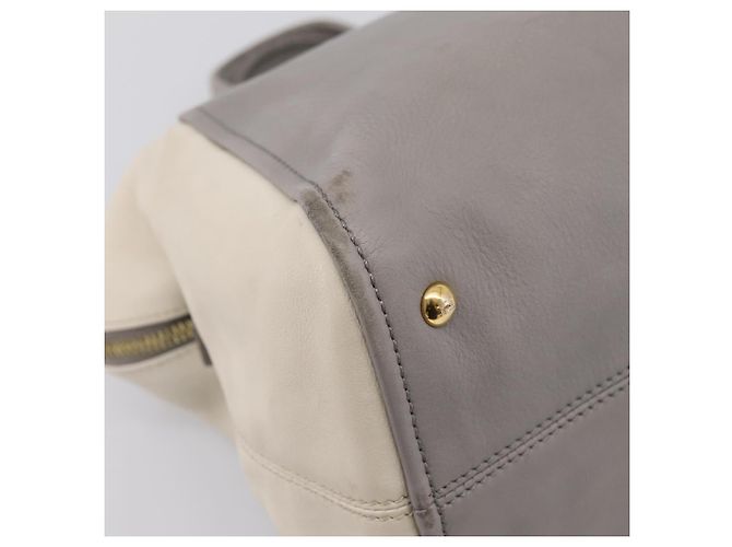 Borsa a mano FENDI Chameleon in pelle 2way Grigio Tono Oro 8BL110 Auth 198625A Marrone - vista 18