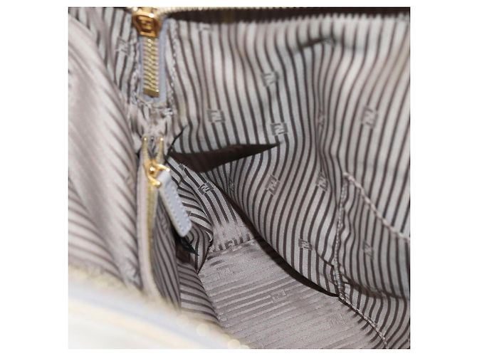 Borsa a mano FENDI Chameleon in pelle 2way Grigio Tono Oro 8BL110 Auth 198625A Marrone - vista 22
