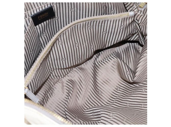 Borsa a mano FENDI Chameleon in pelle 2way Grigio Tono Oro 8BL110 Auth 198625A Marrone - vista 25