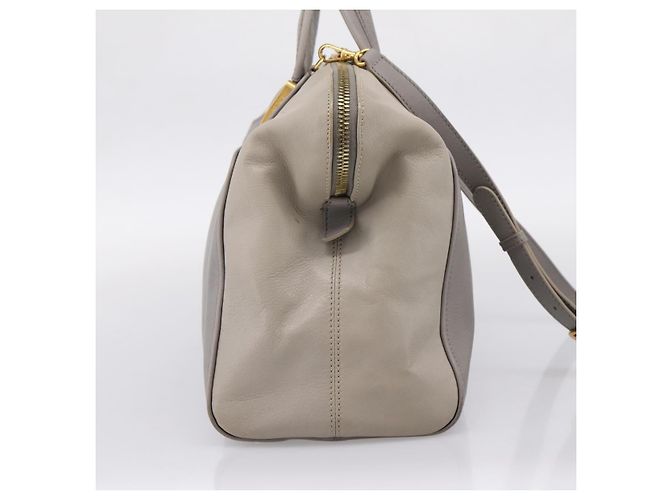 Borsa a mano FENDI Chameleon in pelle 2way Grigio Tono Oro 8BL110 Auth 198625A Marrone - vista 3