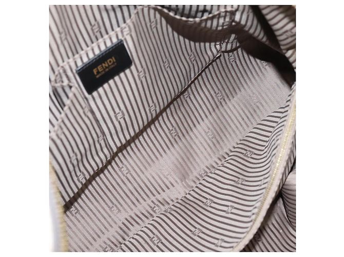 Borsa a mano FENDI Chameleon in pelle 2way Grigio Tono Oro 8BL110 Auth 198625A Marrone - vista 9