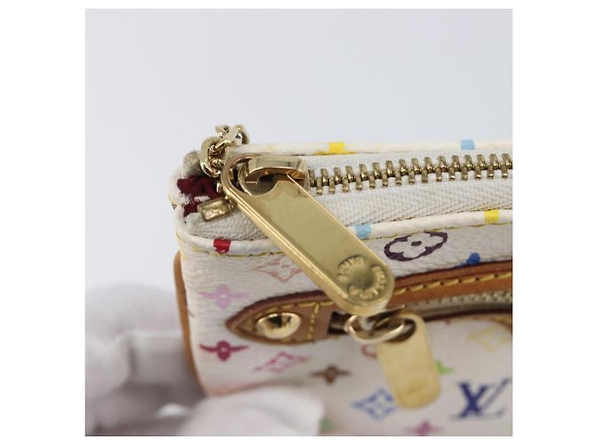 LOUIS VUITTON Monogram Multicolor Pochette MM Pouch White M60028 LV Auth 204245 - view 10