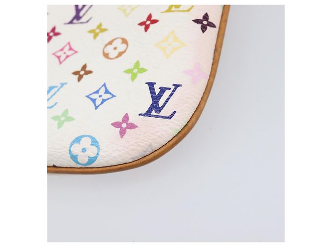 LOUIS VUITTON Monogram Multicolor Pochette MM Pouch White M60028 LV Auth 204245 - view 15