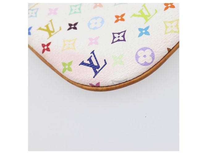 LOUIS VUITTON Monogram Multicolor Pochette MM Pouch White M60028 LV Auth 204245 - view 16