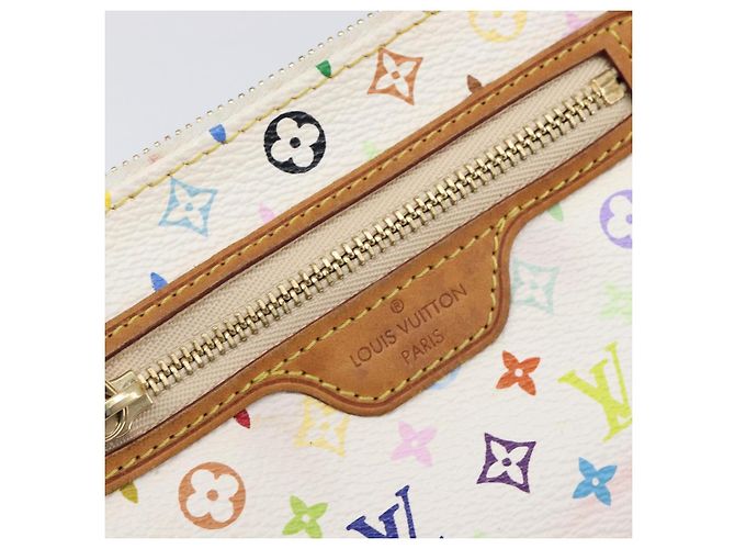 LOUIS VUITTON Monogram Multicolor Pochette MM Pouch White M60028 LV Auth 204245 - view 17