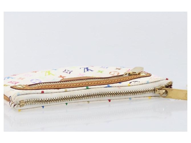 LOUIS VUITTON Monogram Multicolor Pochette MM Pouch White M60028 LV Auth 204245 - view 5