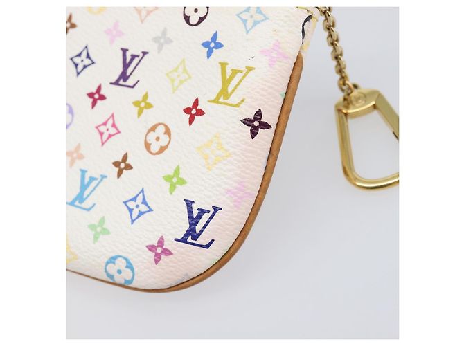 LOUIS VUITTON Monogram Multicolor Pochette MM Pouch White M60028 LV Auth 204245 - view 8