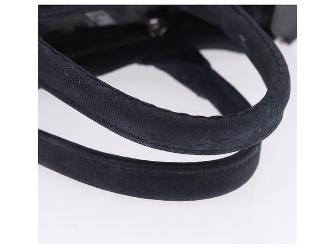 Borsa a mano PRADA Canapa Triangle Canvas 2way Navy Silver Auth 204765M Argento Blu navy - vista 14