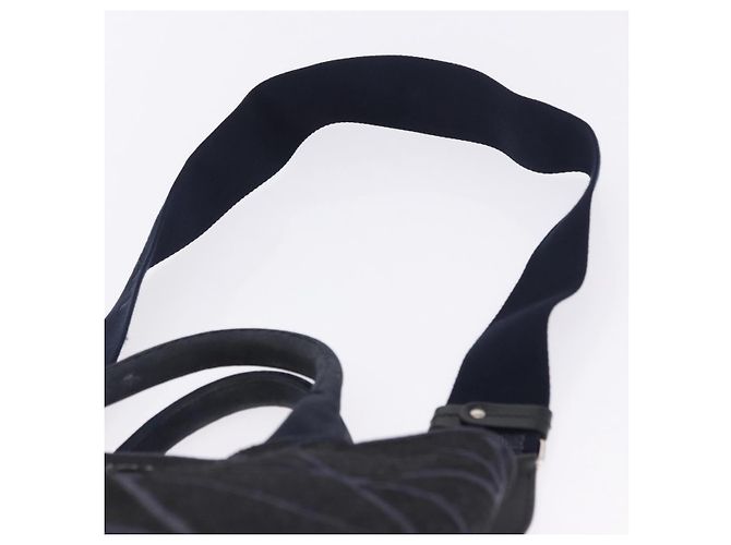 Borsa a mano PRADA Canapa Triangle Canvas 2way Navy Silver Auth 204765M Argento Blu navy - vista 16