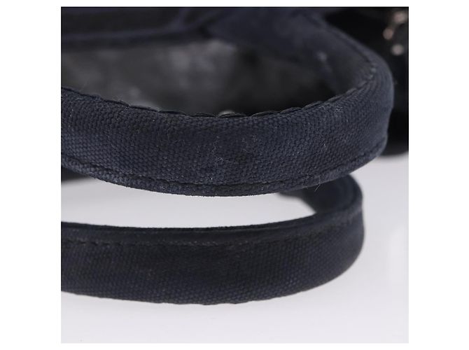 Borsa a mano PRADA Canapa Triangle Canvas 2way Navy Silver Auth 204765M Argento Blu navy - vista 7