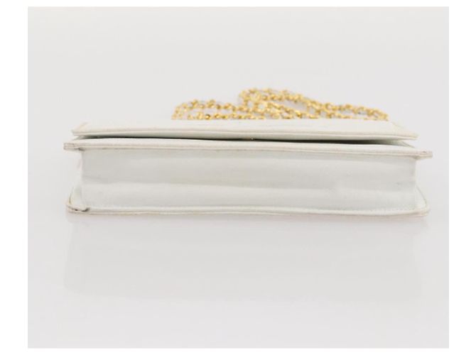 Bolso de hombro con cadena CHANEL Piel Caviar White Gold CC Auth 204805 Blanco Dorado - vista 8