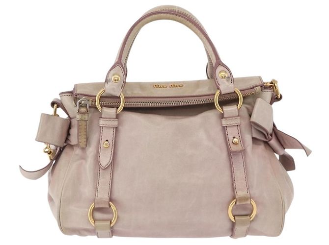 Borsa a mano Miu Miu Vitellolux 2way Pink Gold Auth 204364A Rosa D'oro - vista 13