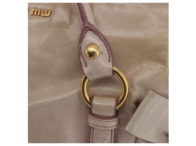 Borsa a mano Miu Miu Vitellolux 2way Pink Gold Auth 204364A Rosa D'oro - vista 17
