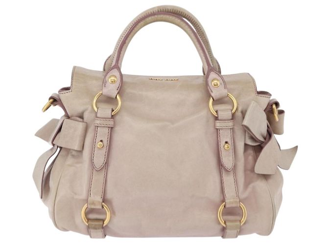 Borsa a mano Miu Miu Vitellolux 2way Pink Gold Auth 204364A Rosa D'oro - vista 2