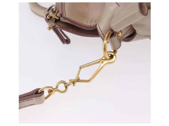 Borsa a mano Miu Miu Vitellolux 2way Pink Gold Auth 204364A Rosa D'oro - vista 20
