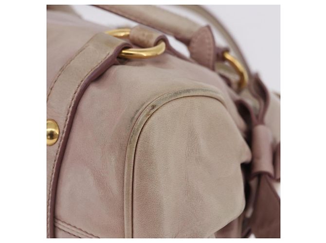 Borsa a mano Miu Miu Vitellolux 2way Pink Gold Auth 204364A Rosa D'oro - vista 23