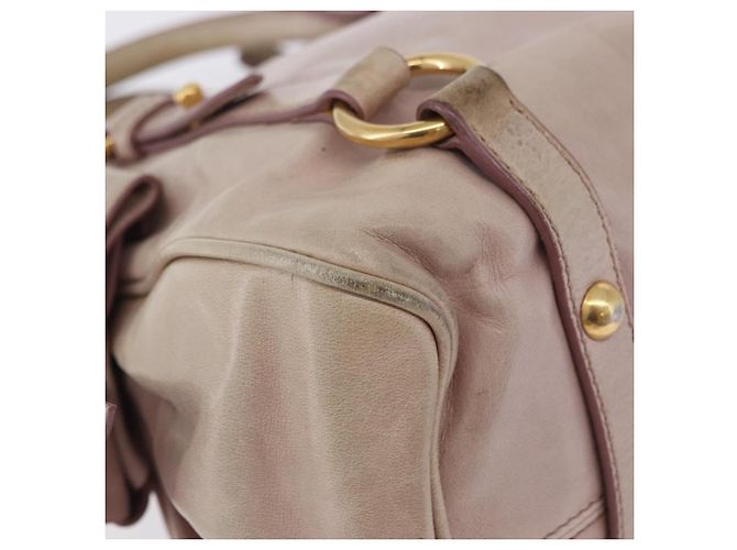 Borsa a mano Miu Miu Vitellolux 2way Pink Gold Auth 204364A Rosa D'oro - vista 24