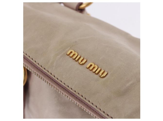 Borsa a mano Miu Miu Vitellolux 2way Pink Gold Auth 204364A Rosa D'oro - vista 26