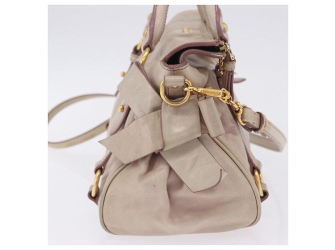 Borsa a mano Miu Miu Vitellolux 2way Pink Gold Auth 204364A Rosa D'oro - vista 4