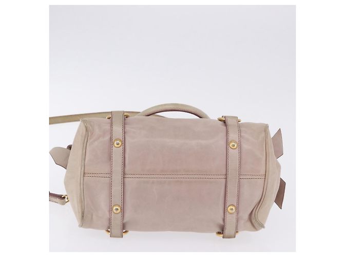 Borsa a mano Miu Miu Vitellolux 2way Pink Gold Auth 204364A Rosa D'oro - vista 6
