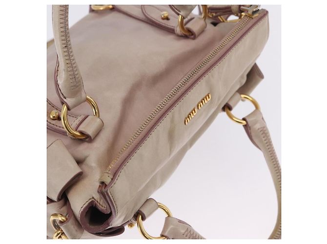 Borsa a mano Miu Miu Vitellolux 2way Pink Gold Auth 204364A Rosa D'oro - vista 7