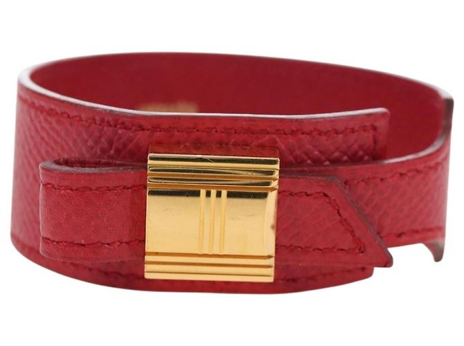 Hermès Pulsera HERMES Artemis Cuero Rojo Auth 202720M Roja - vista 13
