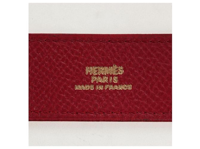 Hermès Pulsera HERMES Artemis Cuero Rojo Auth 202720M Roja - vista 14