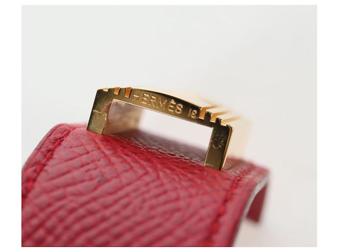 Hermès Pulsera HERMES Artemis Cuero Rojo Auth 202720M Roja - vista 15