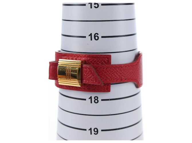 Hermès Pulsera HERMES Artemis Cuero Rojo Auth 202720M Roja - vista 16