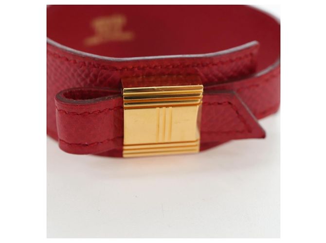 Hermès Pulsera HERMES Artemis Cuero Rojo Auth 202720M Roja - vista 5