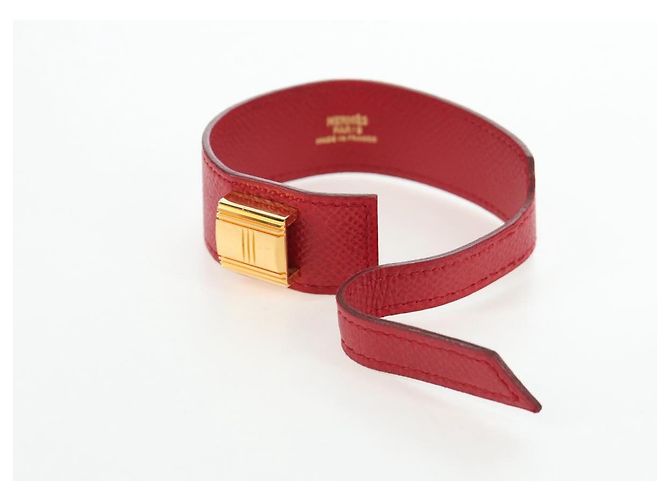 Hermès Pulsera HERMES Artemis Cuero Rojo Auth 202720M Roja - vista 7