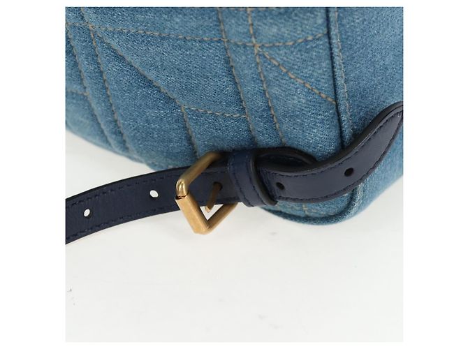 GUCCI GG Marmont Rucksack Denim Blue Gold 476671 Auth 203241M Blau Golden - Ansicht 15
