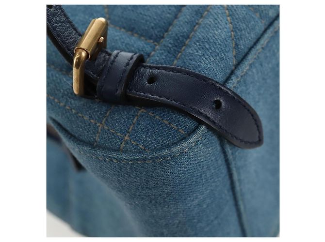 GUCCI GG Marmont Rucksack Denim Blue Gold 476671 Auth 203241M Blau Golden - Ansicht 19