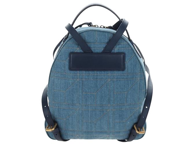 GUCCI GG Marmont Rucksack Denim Blue Gold 476671 Auth 203241M Blau Golden - Ansicht 2