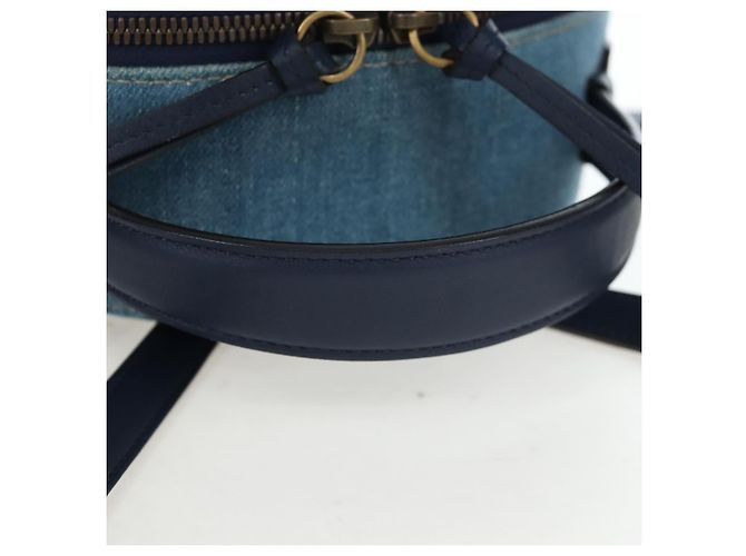 GUCCI GG Marmont Rucksack Denim Blue Gold 476671 Auth 203241M Blau Golden - Ansicht 7