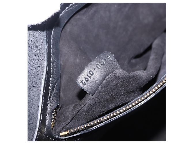 Céline Bolsa de mão CELINE Luggage Phantom Shopper em couro preto com detalhes dourados Auth 201314V - vista 11