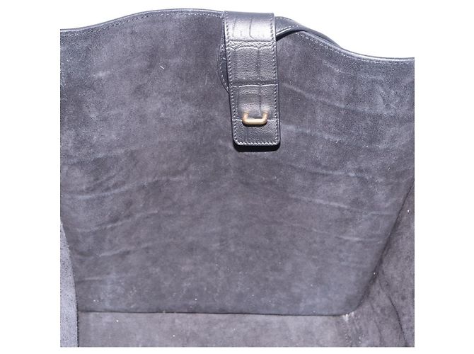 Céline Bolsa de mão CELINE Luggage Phantom Shopper em couro preto com detalhes dourados Auth 201314V - vista 18