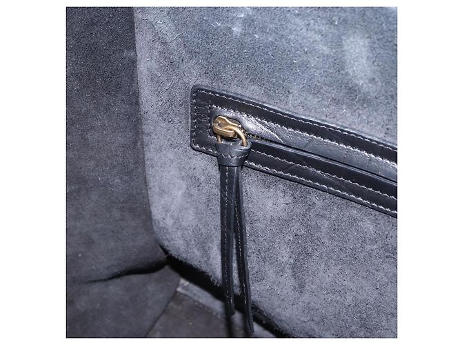Céline Bolsa de mão CELINE Luggage Phantom Shopper em couro preto com detalhes dourados Auth 201314V - vista 20