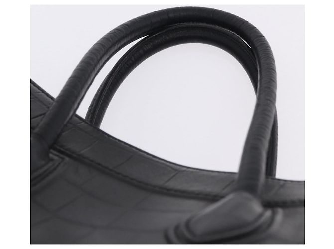 Céline Bolsa de mão CELINE Luggage Phantom Shopper em couro preto com detalhes dourados Auth 201314V - vista 8