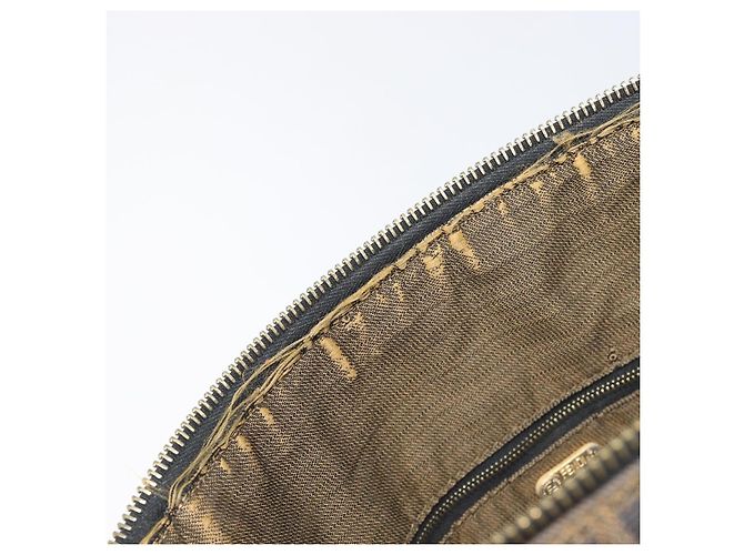 FENDI Zucca Canvas Vanity Handtasche Schwarz Braun Auth 198536 - Ansicht 10