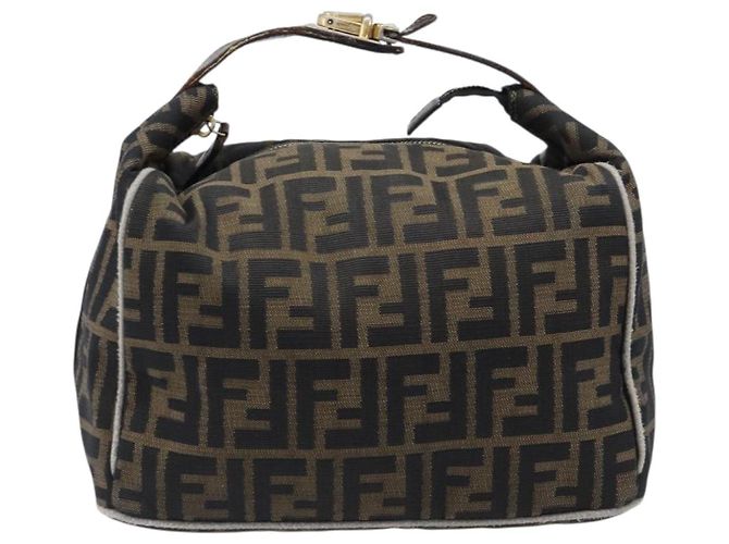 FENDI Zucca Canvas Vanity Handtasche Schwarz Braun Auth 198536 - Ansicht 13