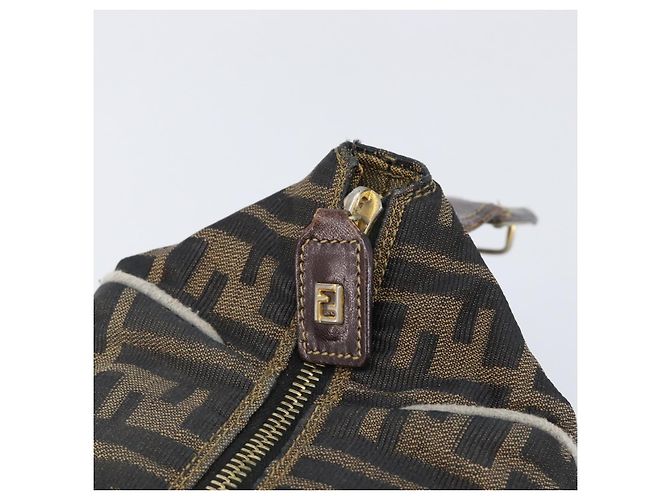 FENDI Zucca Canvas Vanity Handtasche Schwarz Braun Auth 198536 - Ansicht 19