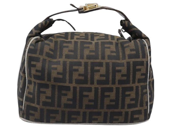 FENDI Zucca Canvas Vanity Handtasche Schwarz Braun Auth 198536 - Ansicht 2