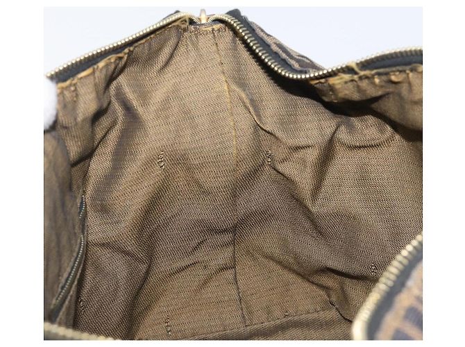 FENDI Zucca Canvas Vanity Handtasche Schwarz Braun Auth 198536 - Ansicht 21