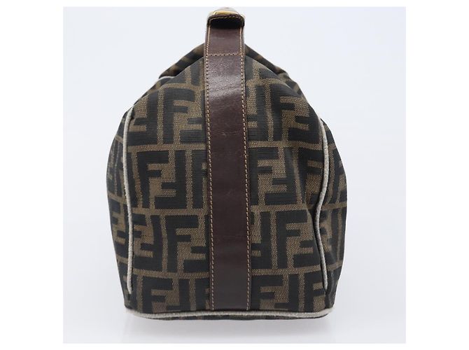 FENDI Zucca Canvas Vanity Handtasche Schwarz Braun Auth 198536 - Ansicht 3